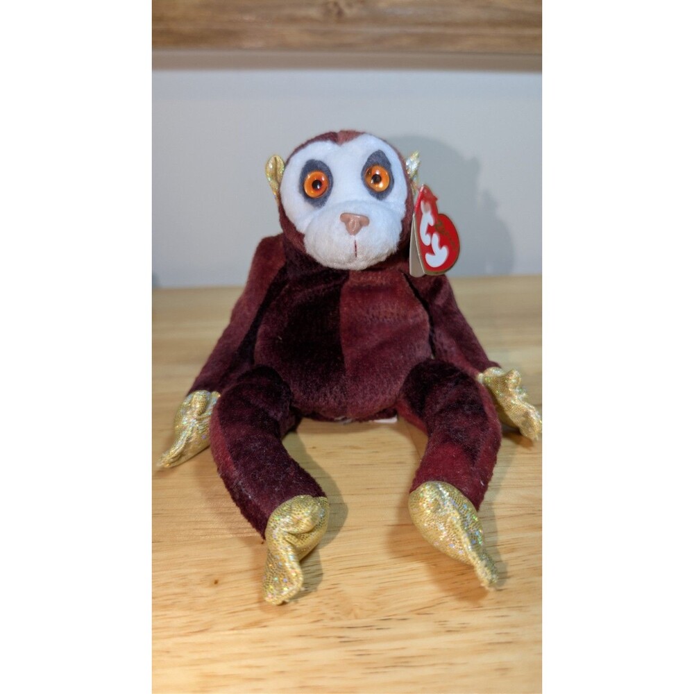 Vintage Retired 2000 TY Beanie Baby - THE MONKEY Chinese Zodiac